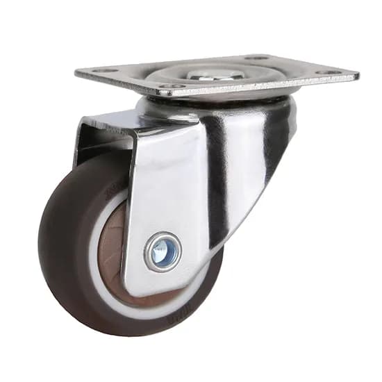 rubber castor wheel with plate mount for industrial trolleys