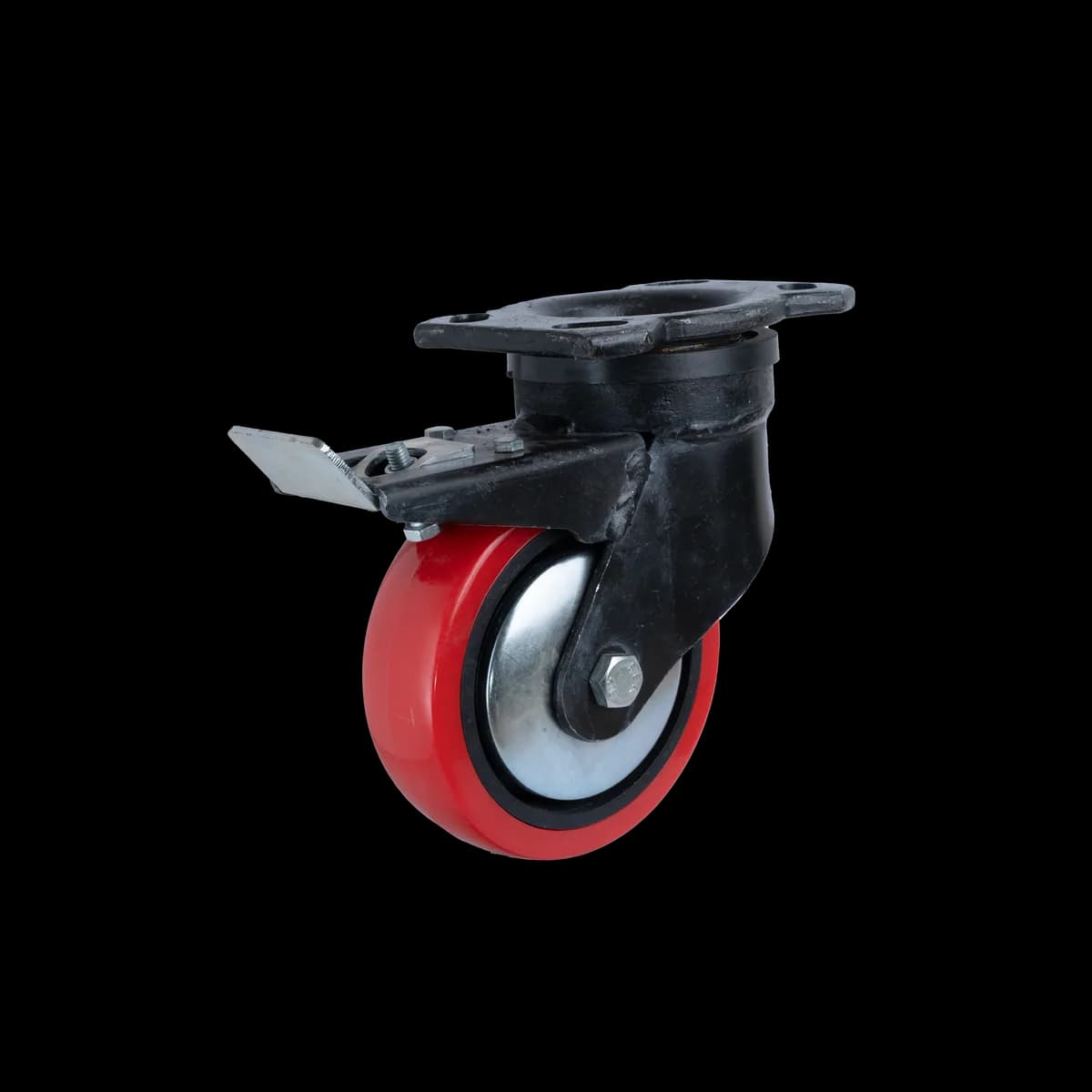 Polyurethane Wheel with Heavy Duty Forged Steel Castor, Brake, 280Kgs
