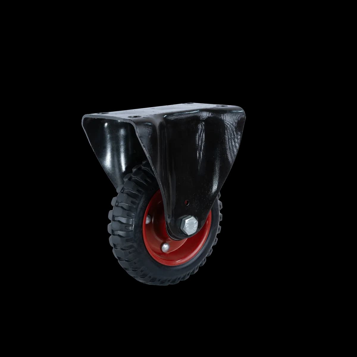 Solid Rubber Wheel with Heavy Duty Forged Steel Castor, Fixed, 160Kgs