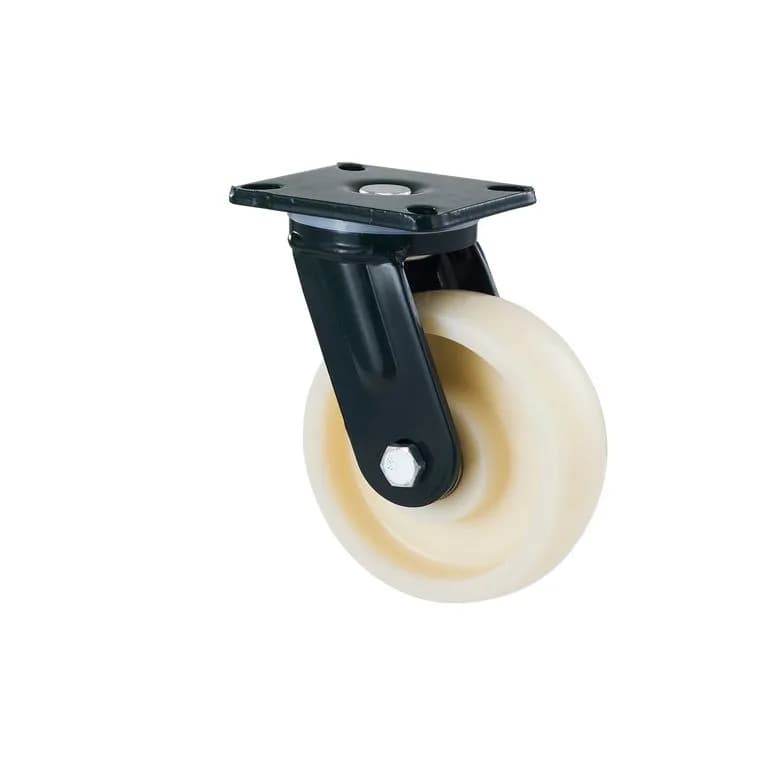 Cast Nylon Wheel with Heavy Duty Mild Forged Steel Castor, Swivel, 600kgs