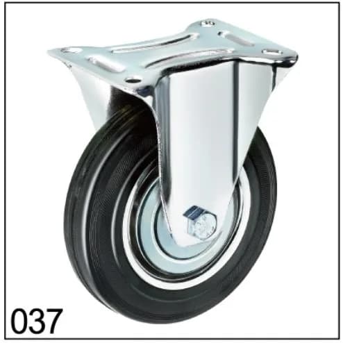 Industrial Rubber Wheel with Pressed Steel Castor Natural Rubber castor wheel, 70kgs capacity
