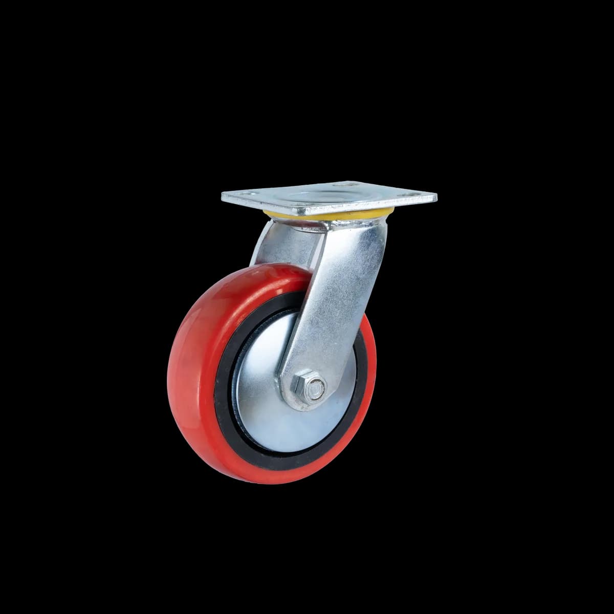 PU Wheel with MS Fabricated Castor, Swivel, 230Kgs