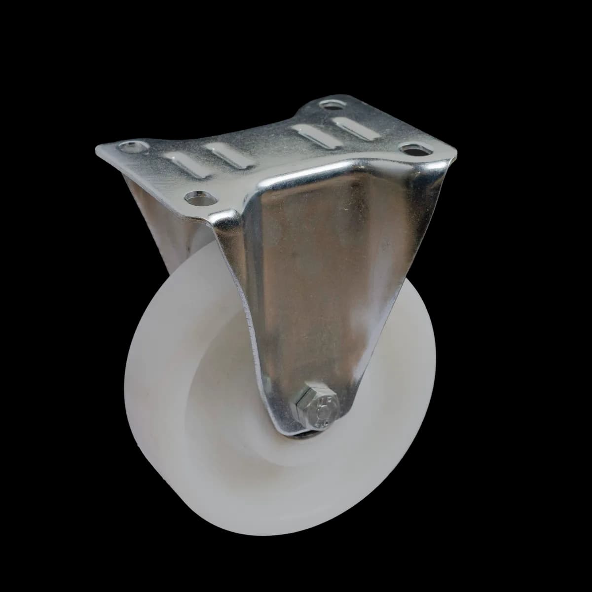 UHMW Polymer I-Type Wheel with Pressed Mild Steel Castor, Fixed, 300Kgs