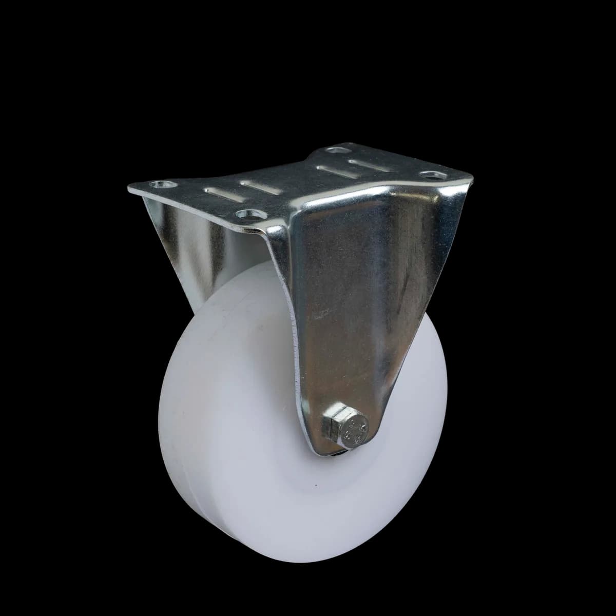 Polypropylene Solid Wheel with Pressed Mild Steel Castor, Fixed, 280Kgs