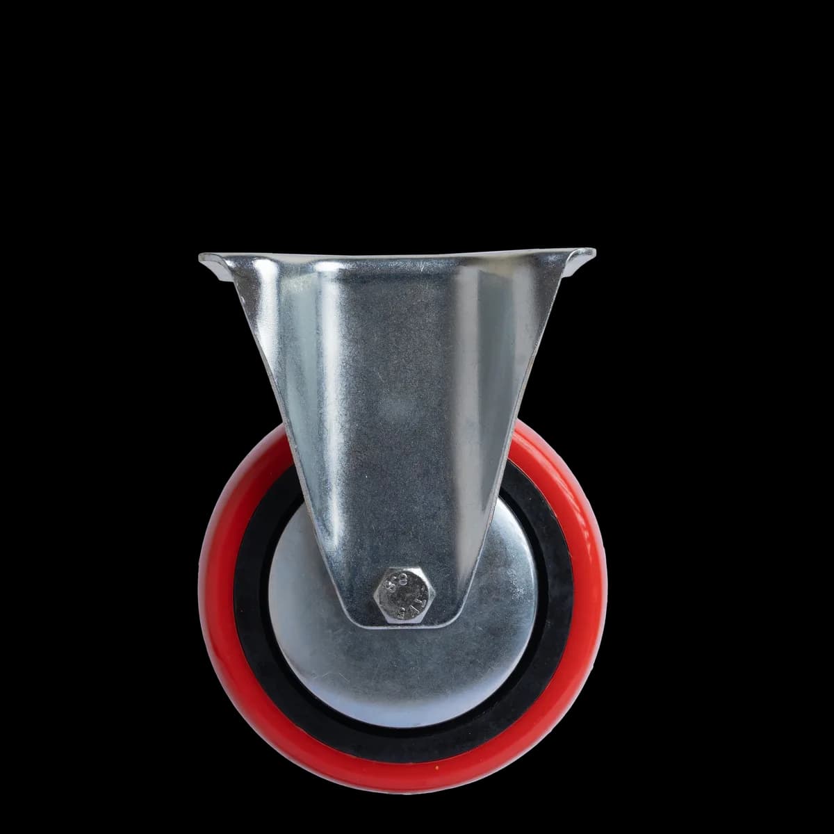 Polyurethane Wheel with Pressed Mild Steel Castor, Fixed, 280Kgs