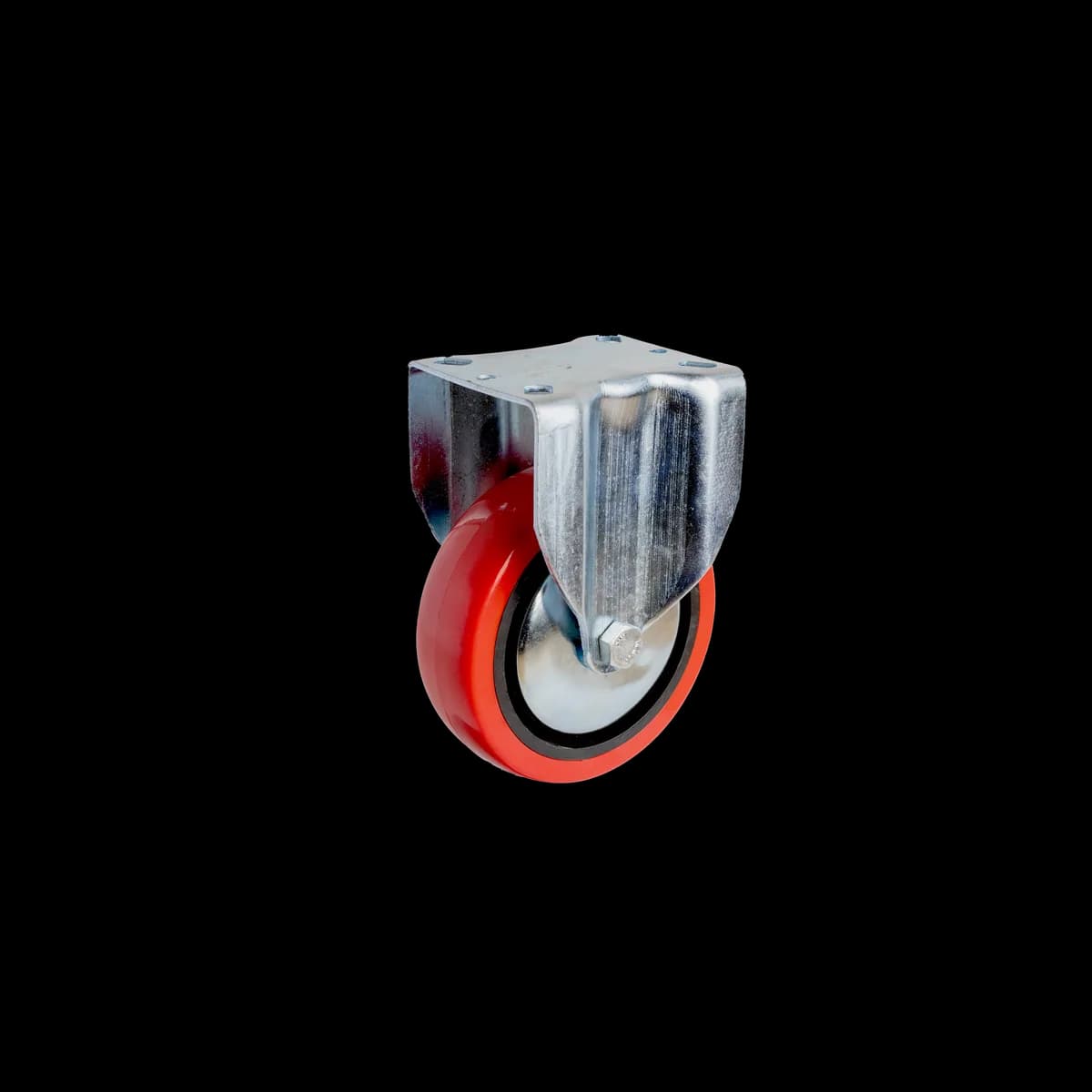Orange PU Light Duty Castor wheel, Fixed, 130Kgs