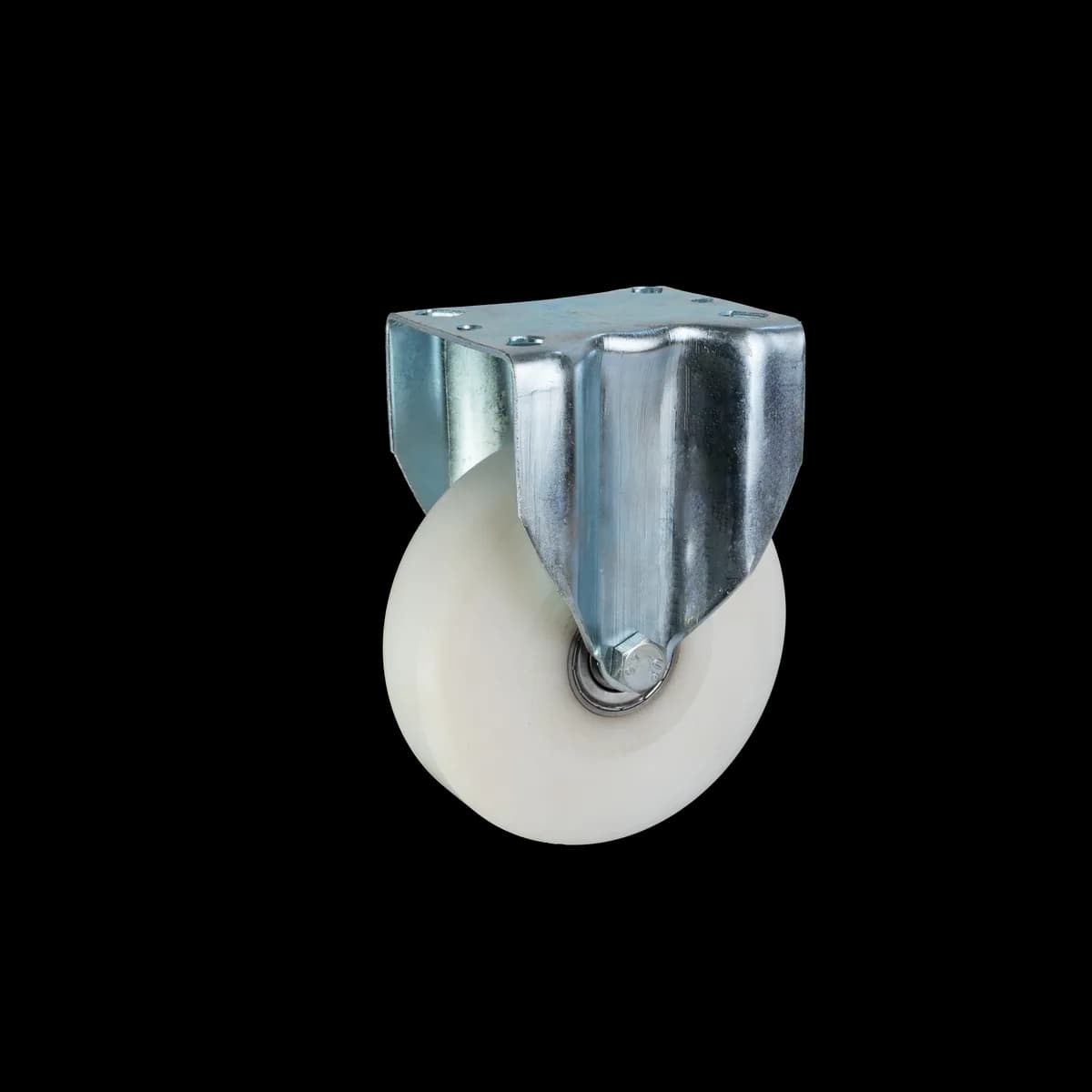 UHMW Polymer Solid Wheel with Pressed Mild Steel I-Let Type Castor, Fixed, 180Kgs