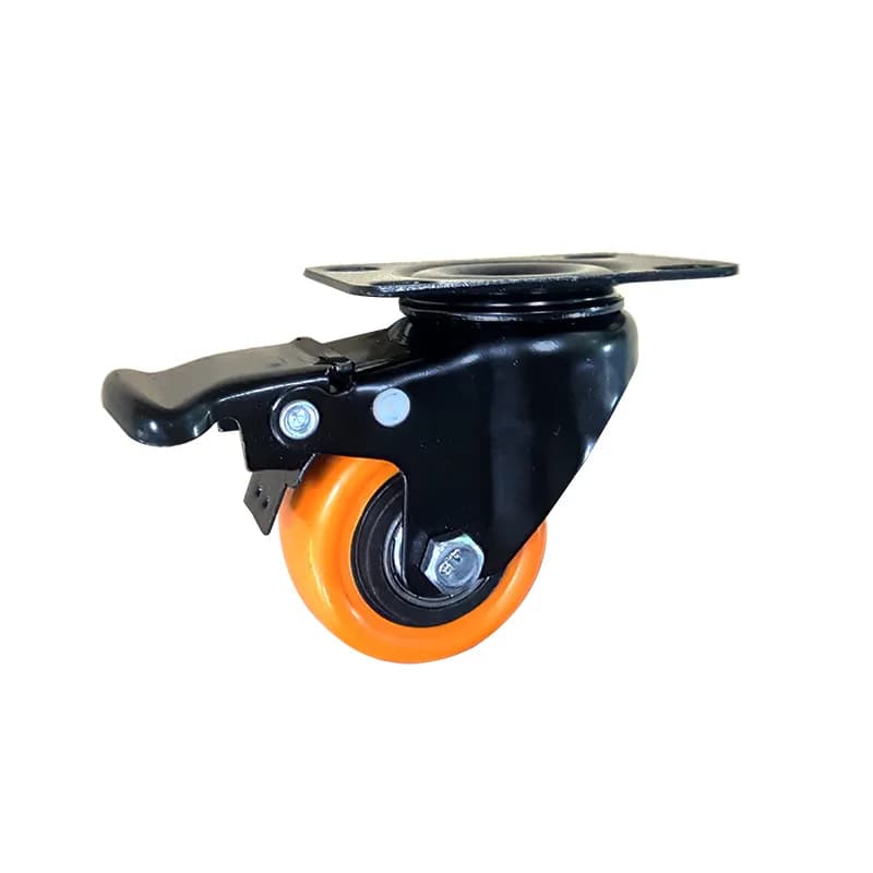 Orange Polyvinyl Chloride (PVC) Castor Wheel, Brake, 50Kgs