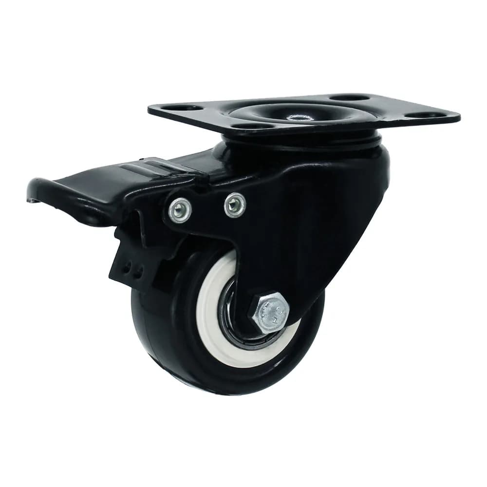 Black Polyvinyl Chloride (PVC) Castor Wheel, Brake, 50Kgs