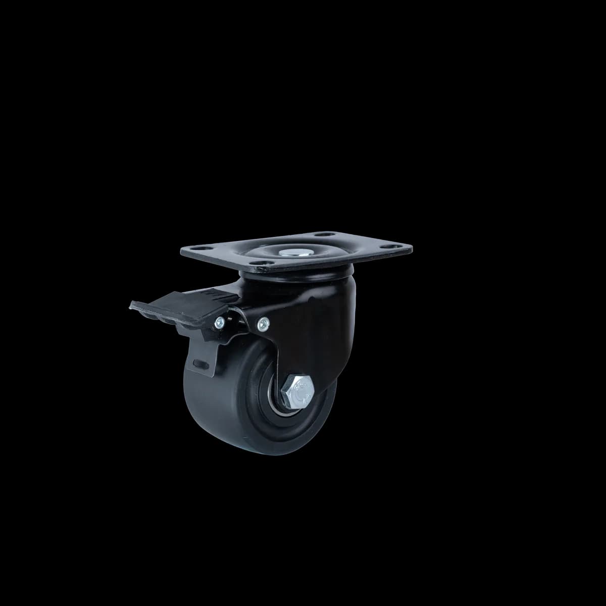 Black Polypropylene Castor Wheel, Brake, 250Kgs