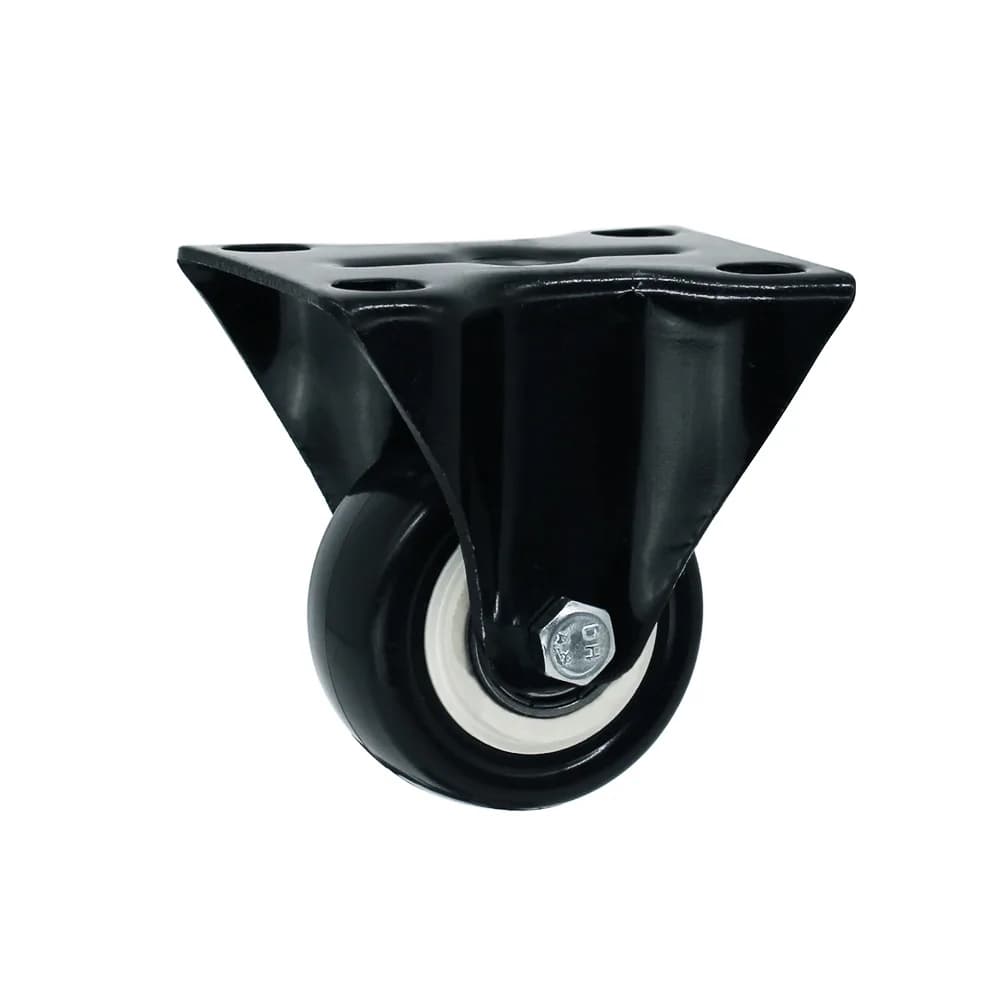Black Polyvinyl Chloride (PVC) Castor Wheel, Fixed, 50Kgs