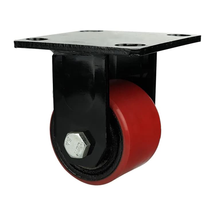 Polyurethane (Cast Iron Core) Wheel with Pressed Mild Steel Castor, Fixed, 500Kgs