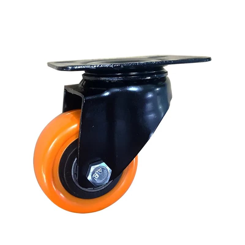Orange Polyvinyl Chloride (PVC) Castor Wheel, Swivel, 50Kgs