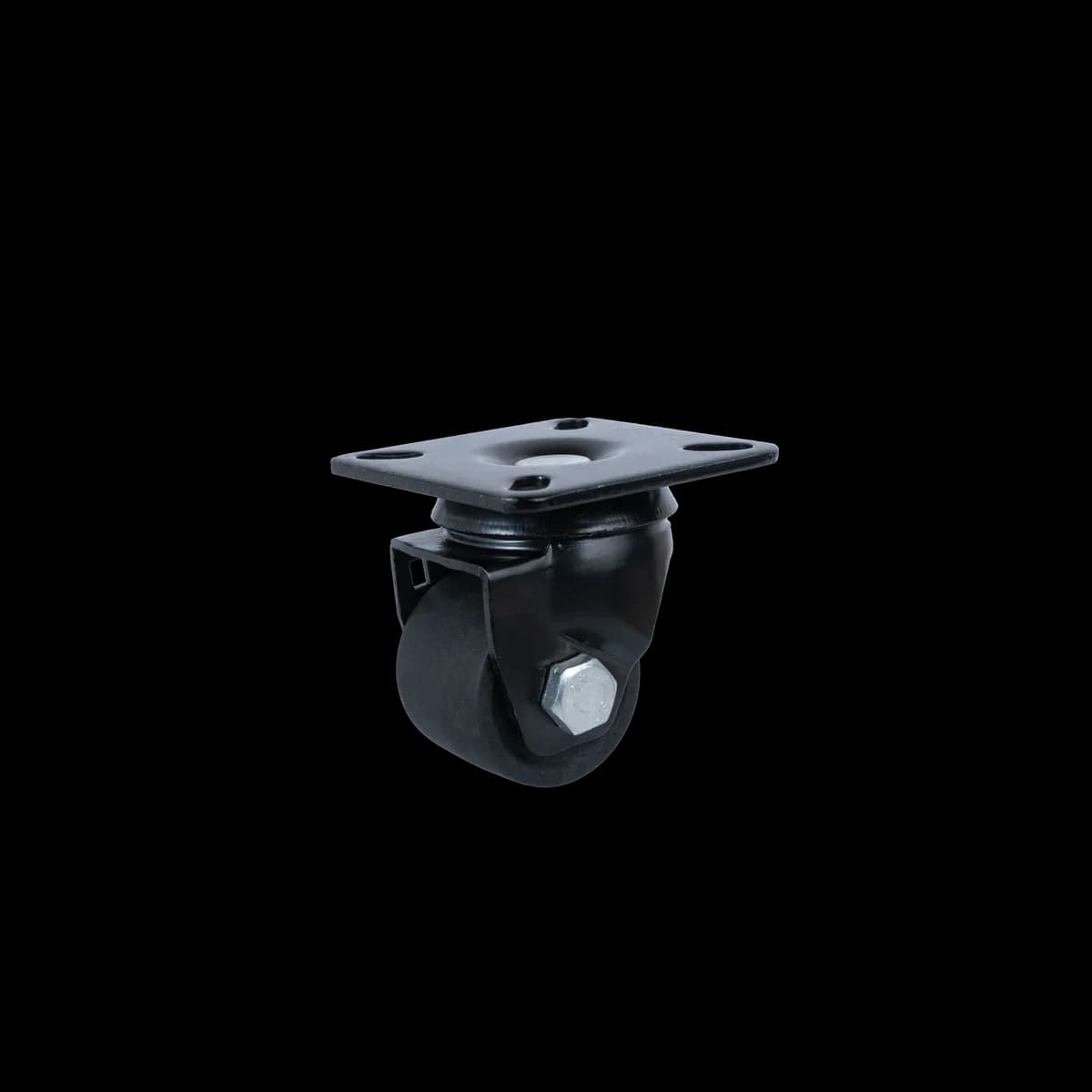 Black Nylon Wheel with Pressed Steel Castor, Swivel, 300Kgs