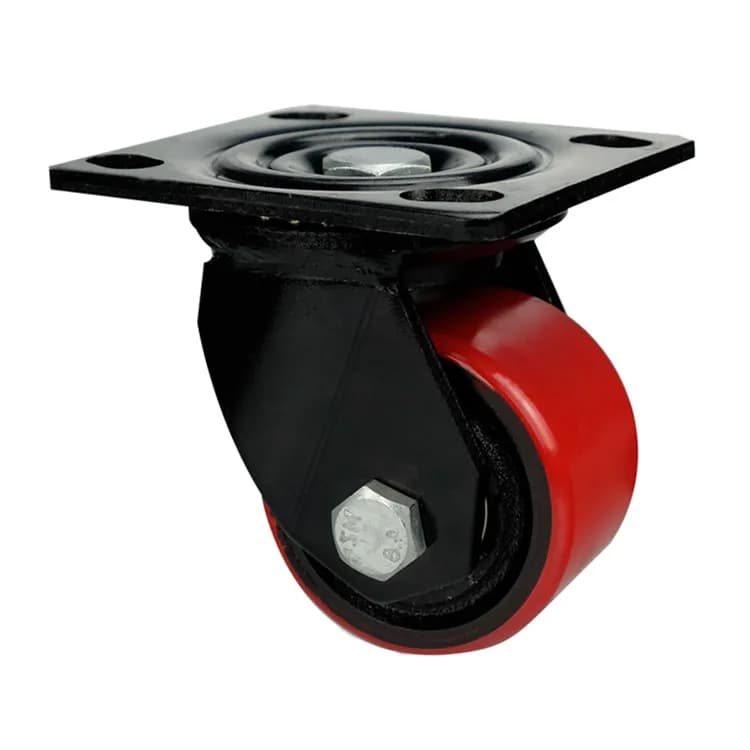 Polyurethane (Cast Iron Core) Wheel with Pressed Mild Steel Castor, Swivel, 500Kgs