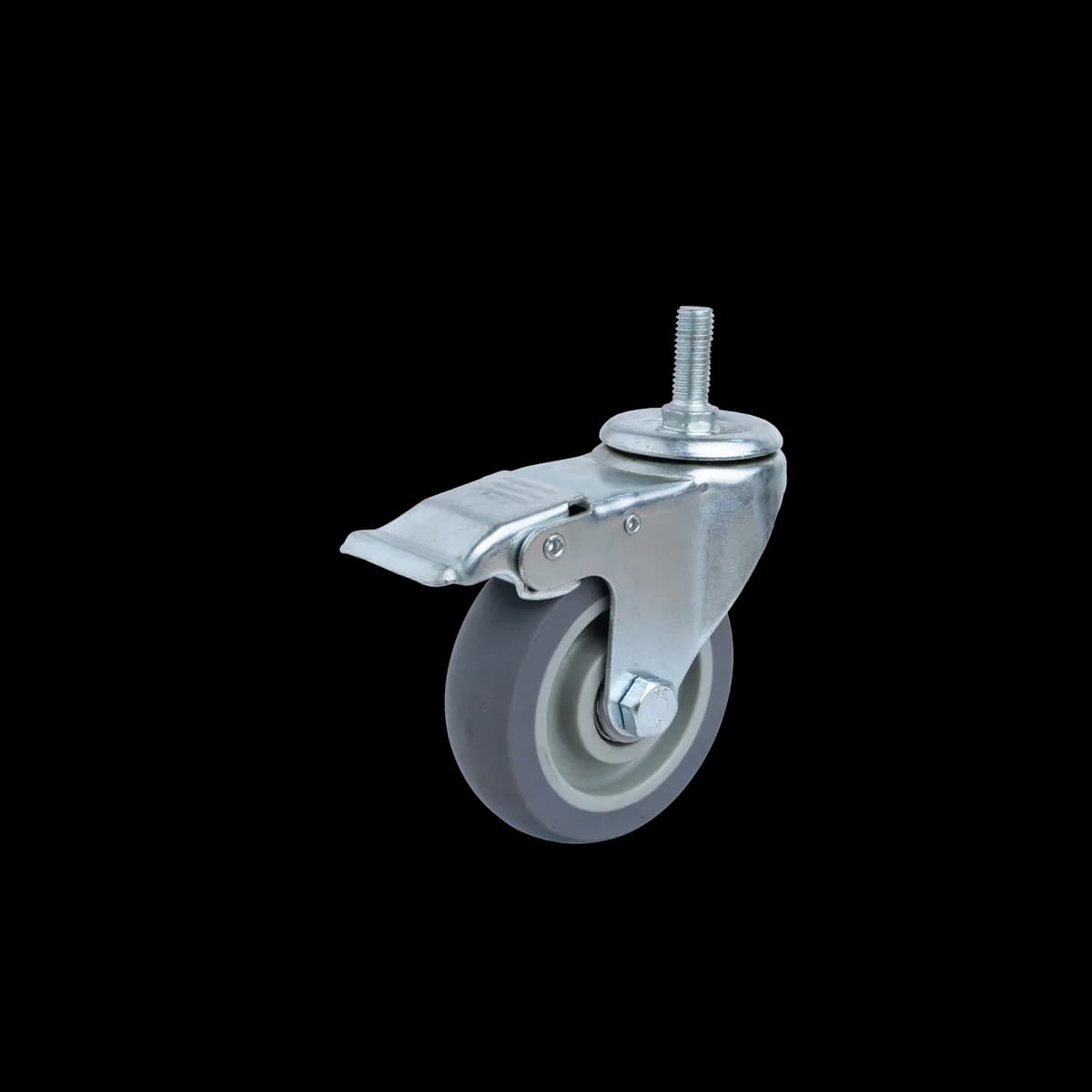 Thermoplastic Rubber Castor Wheel, Bolt Brake, 70Kgs