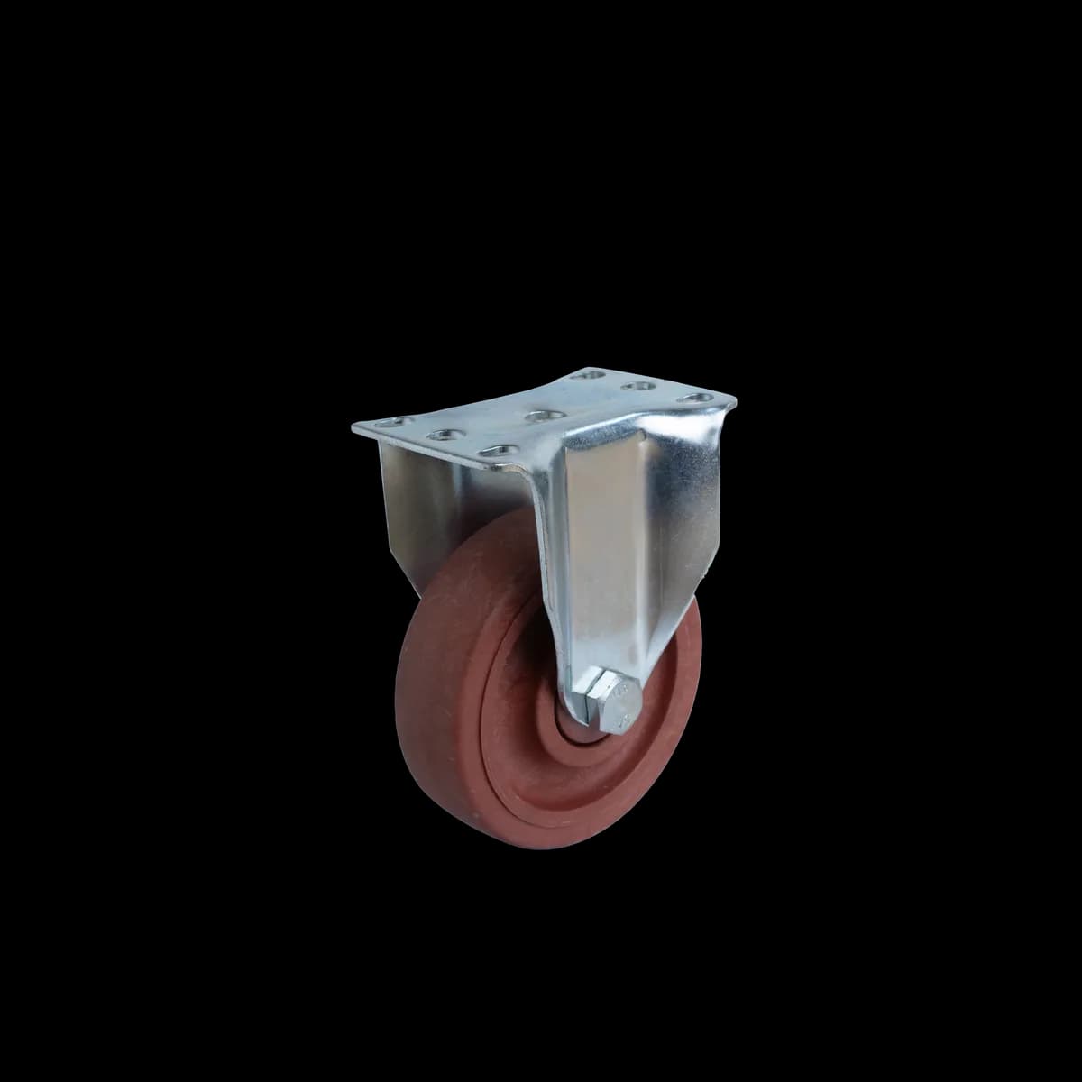 Glass Filled Nylon Wheel with Zinc Plated Pressed Mild Steel Castor, Fixed, 130Kgs
