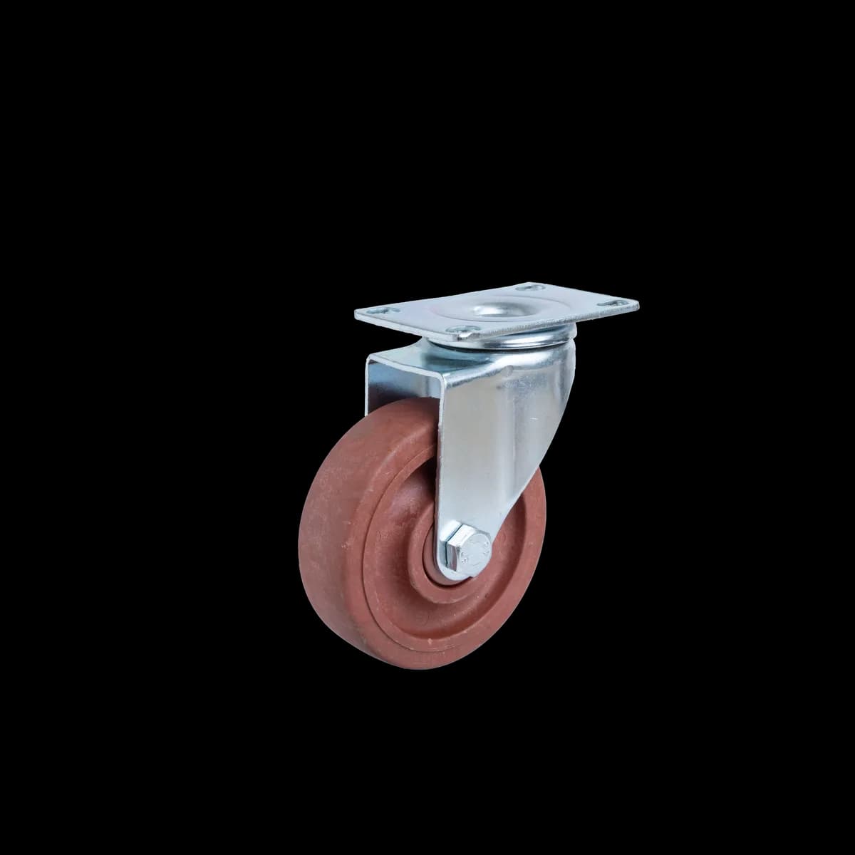 Glass Filled Nylon Wheel with Zinc Plated Pressed Mild Steel Castor, Swivel, 130Kgs