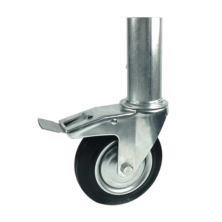Pneumatic Wheel with Mild Steel Scaffolding Castor, Brake, 160Kgs