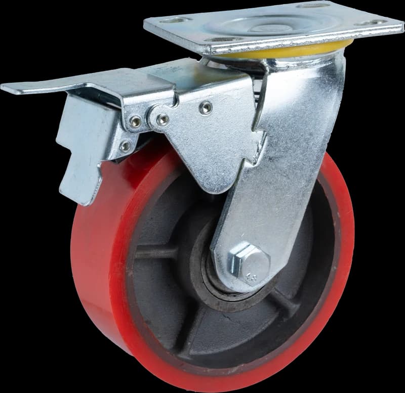 Injection-Moulded PU on Cast Iron Core Castor Wheels