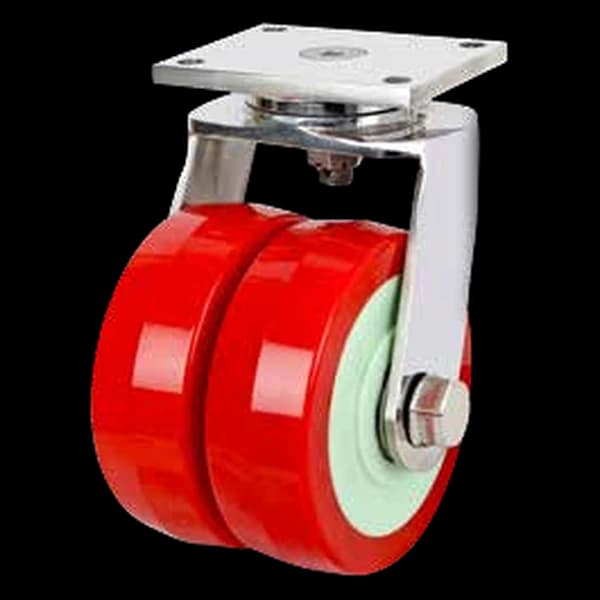 Twin PU Wheel with SS Castor, 1650Kgs