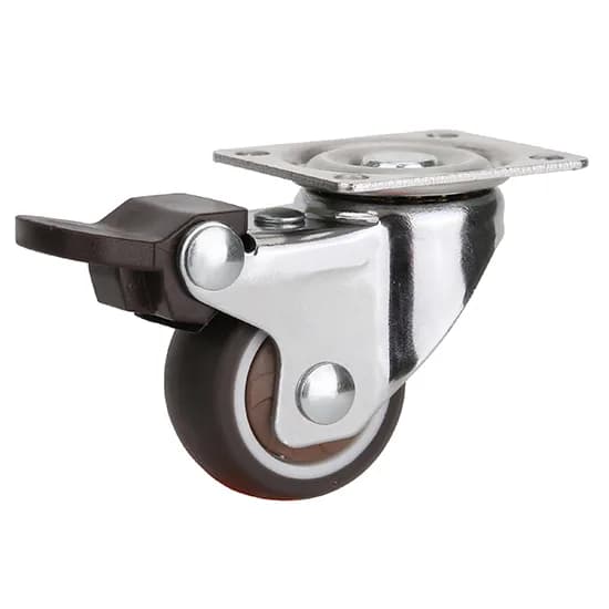 rubber castor wheel with plate mount for industrial trolleys