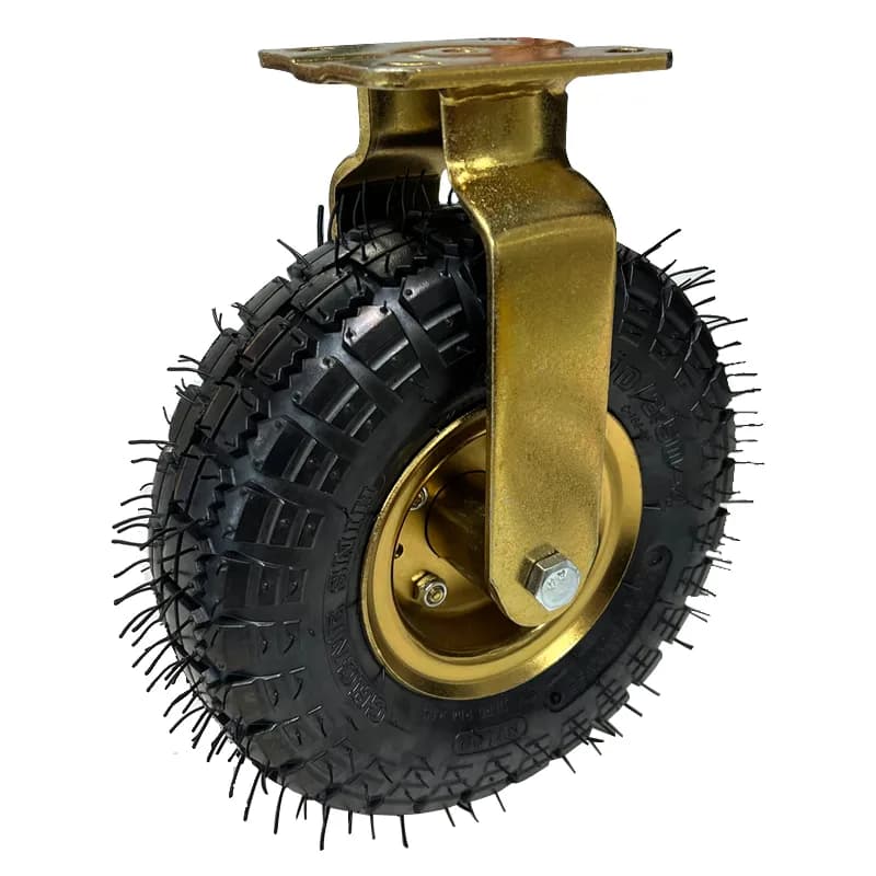 Pneumatic Wheel with MS Fabricated Castor, Fixed, 350Kgs