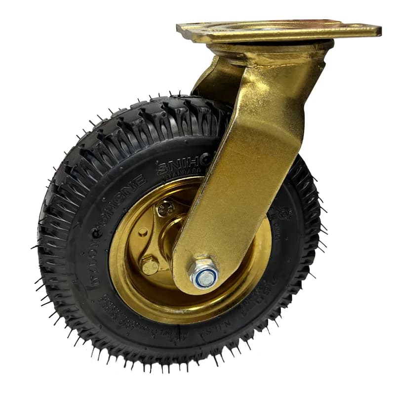 Pneumatic Wheel with MS Fabricated Castor, Swivel, 400Kgs