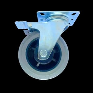 castor wheel and brake for industrial trolleys