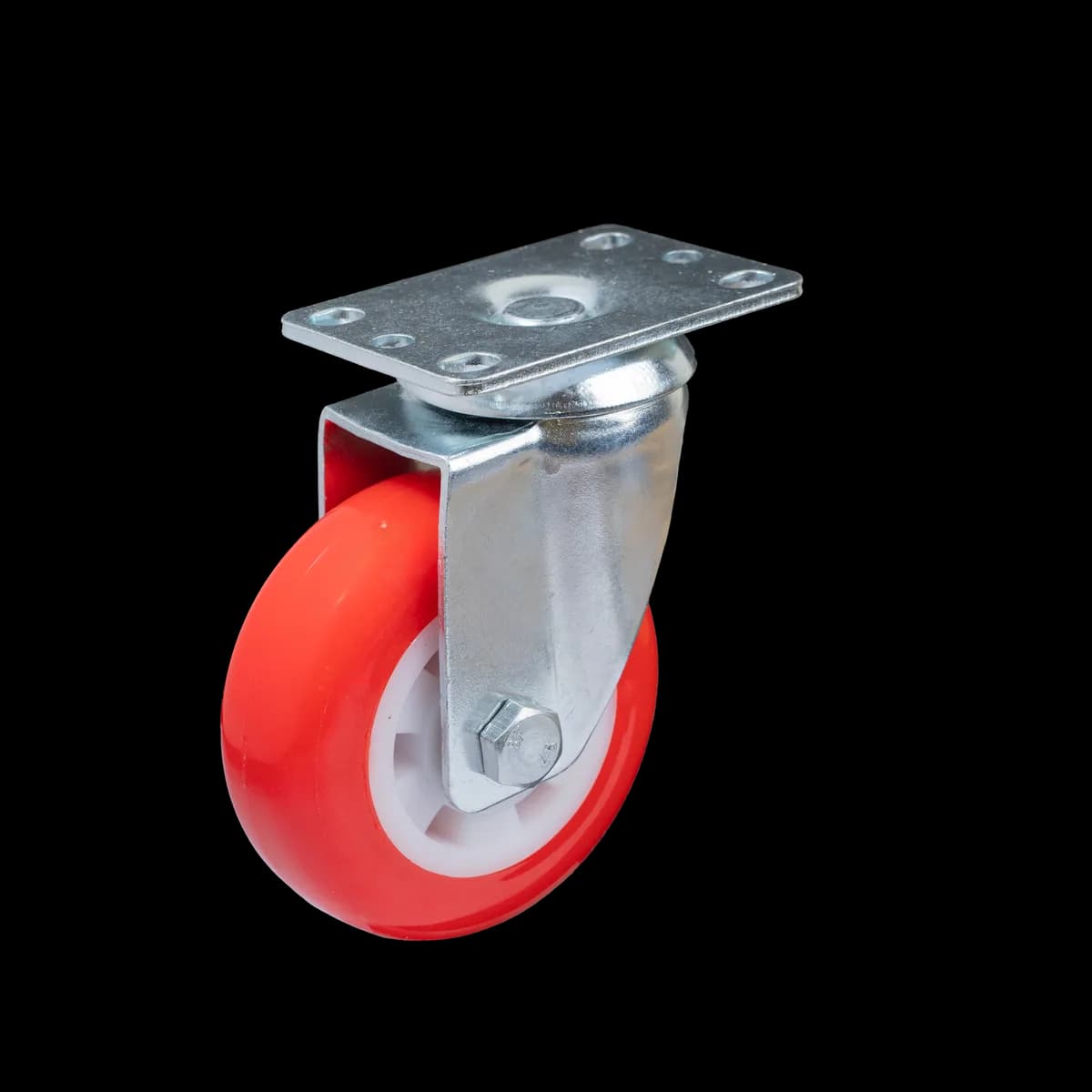 polyurethane castor wheel with plate mount for industrial trolleys