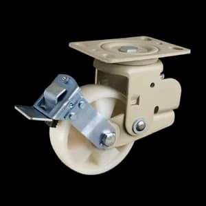 nylon castor wheel and brake for industrial trolleys